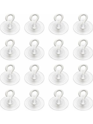 Şeffaf Cam Vantuzlu Askı Seti 16’lı, 3 cm x 3 cm Kompakt Tasarım, 3 cm Çap Güçlü Vakumlu Y