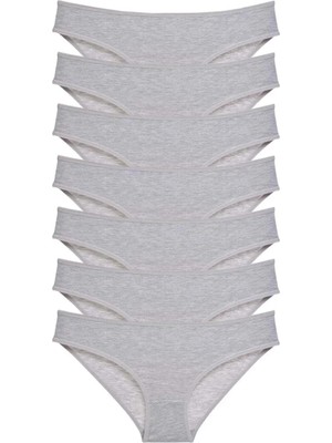 Modanı Seç 7 Adet Süper Eko Set Likralı Kadın Slip Külot Gri