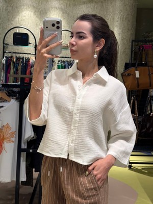 Leilaa Müslin Kumaş Midi Boy Gömlek