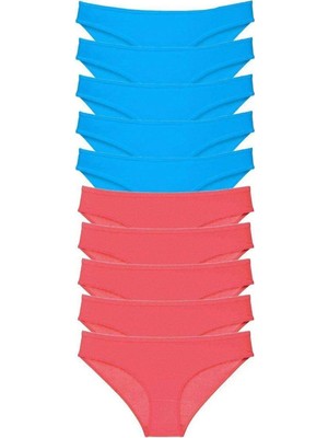 Mestore 10 Adet Süper Eko Set Likralı Kadın Slip Fuşya Mavi