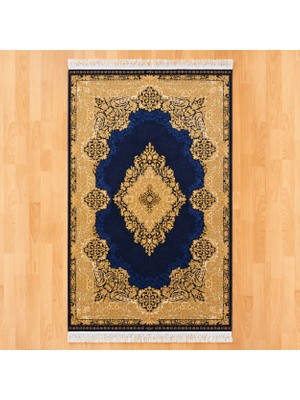 Mevlana Bazaar Elmas Motifli 160 x 230 cm Ipek Halı Mavi