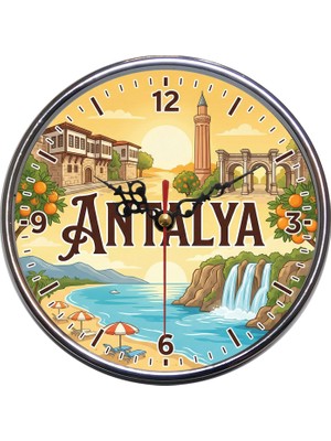 Bsb Antalya Temalı Duvar Saati 16CM A1512