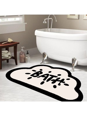 Empressco Bulut Desenli Kaymaz Banyo Paspası 60X100 Cm, Dekoratif ve Kullanışlı