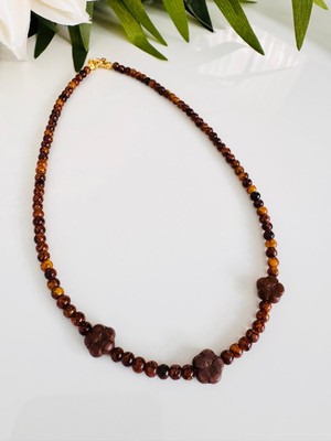 Devi Fashion Tasarım Minimal Çiçek Kolye 43 cm