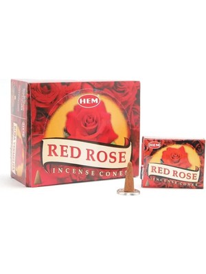 Mentra Online 10ADET Red Rose Aromalı Konik Tütsü Tütsülük Buhurdanlık