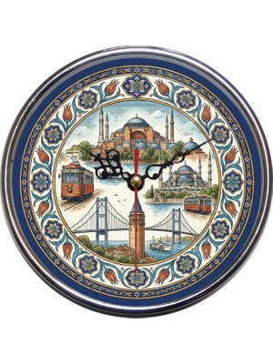 Bsb Istanbul Temalı Duvar Saati 16CM A1529