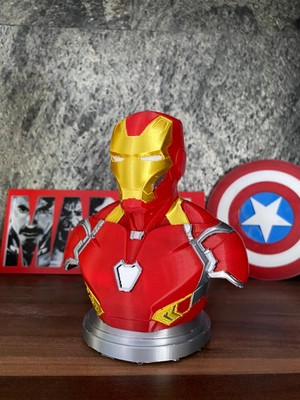 Riva Self Iron Man Büstü - 3D Baskı Figür - Marvel Koleksiyonluk Masaüstü Dekor - 12 cm