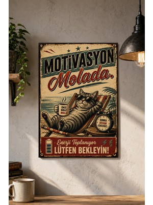 Grafiklas Motivasyon Molada Metal Tabela A4 Dekoratif Komik Duvar Yazısı Retro Metal Baskı Ofis Ev Dekoru