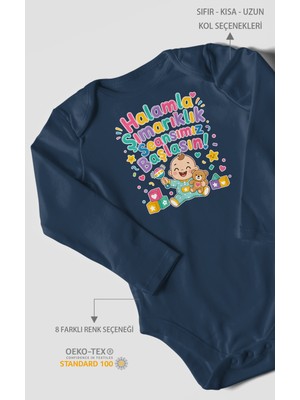 Morivo Kids Halamla Şımarıklık Seansımız Başlasın Uzun Kollu Bebek Body %100 Pamuk