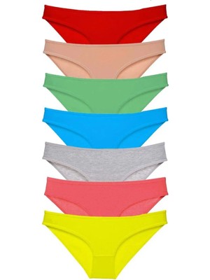 OEM 7 Adet Süper Eko Set Likralı Kadın Slip Külot Çok Renkli