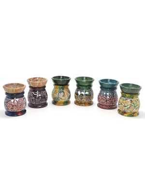 Store Obsidian Taşı Buhurdanlık 10X8 cm Doğal Taş Aromaterapi Tütsü Yağı Buhurdanlık