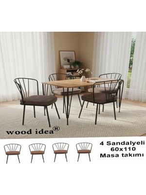 Wood İdea Yemek Masası Mutfak Masası ,balkon Masası 60X110 Atlantik Çam