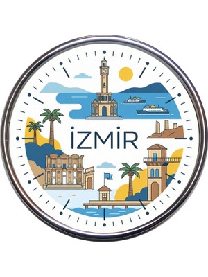 Bsb Izmir Temalı Duvar Saati 16CM A1543