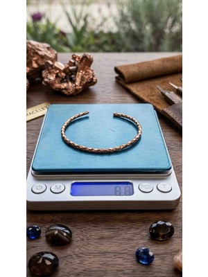 Mihrim Naturel 8-9 Gram Zarif Saf Bakır Bileklik, Ağrı Yel Bileziği