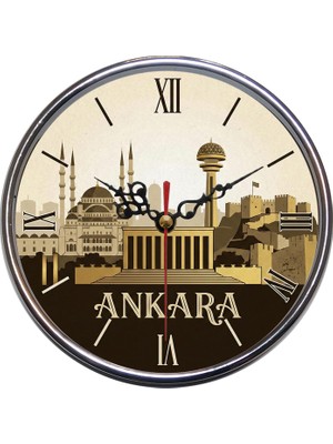 Bsb Ankara Temalı Duvar Saati 16CM A1507