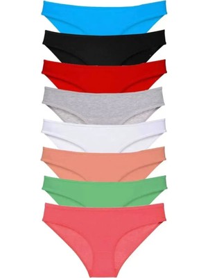 Modenya 8 Adet Süper Eko Set Likralı Kadın Slip Külot Set 6