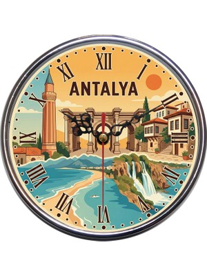 Bsb Antalya Temalı Duvar Saati 16CM B1007