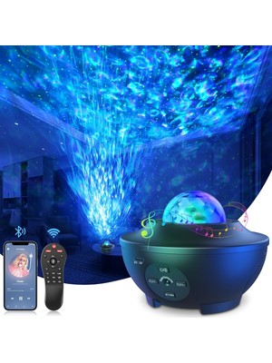 Galaksi LED Projektör, Zamanlayıcı/uzaktan Kumandalı, Çocuklar Için Bluetooth Hoparlörlü