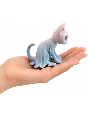 Yapı3D Hayalet Kedi Dekoratif Figür 👻🏡 Koleksiyonluk Masaüstü Süsü 🎁 Modern Dekoratif Obje Sert Plastik