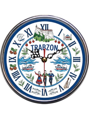 Bsb Trabzon Temalı Duvar Saati 16CM A1567