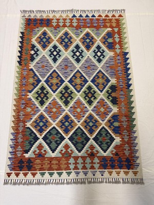 Afgan Halı El Dokuma Afgan Kilim Çift Taraf Kullanım Kök Boya 122 x 174 cm