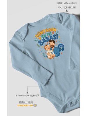 Morivo Kids Dünyanın En Iyi Babası Uzun Kollu Çıtçıtlı Bebek Body