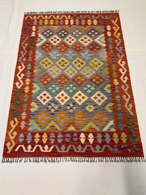 Afgan Halı El Dokuma Afgan Kilim Çift Taraf Kullanım Kök Boya 128 x 178 cm