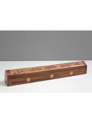 Store Ahşap Maun Tabut Tütsülük 30X4 cm | Kapaklı Dekoratif Tütsülük