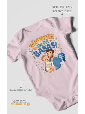 Morivo Kids Dünyanın En Iyi Babası Kısa Kollu Bebek Body %100 Pamuk