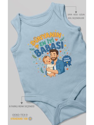 Morivo Kids Dünyanın En Iyi Babası Sıfır Kollu Bebek Zıbını %100 Pamuk