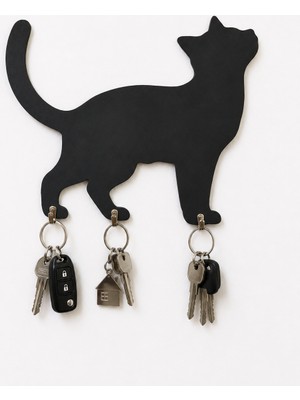 Marlith Home Anahtar Askısı Meraklı Kedi Desenli 3 Kancalı