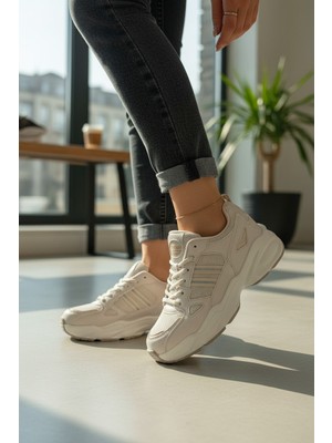 Enoch Kadın Klasik Şeritli ve Kalın Tabanlı Rahat Günlük Sneaker Spor Ayakkabı