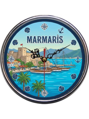 Bsb Marmaris Temalı Duvar Saati 16CM B1032