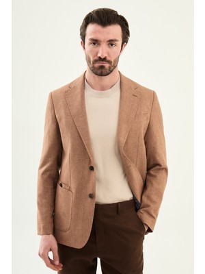 MCR Kırçıllı Slim Fit Geniş Mono Yaka Torba Cep Erkek Ceket