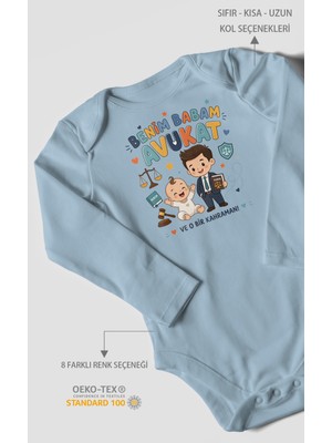 Morivo Kids Benim Babam Avukat Uzun Kollu Bebek Body %100 Pamuk