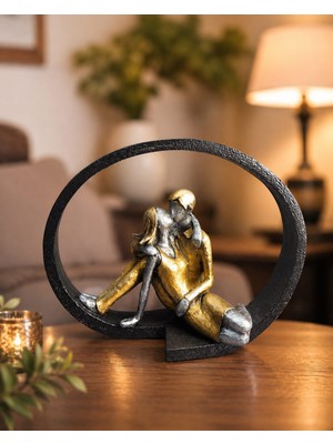 Gardenya Sonsuz Sevgi Dekoratif Çift Biblosu – Polyester Modern Masa Üstü Obje 22 x 27 cm