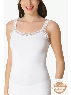 İmer Lingerie Imr 1236 Premium Series Pamuklu Modal Dantel Askılı Atlet