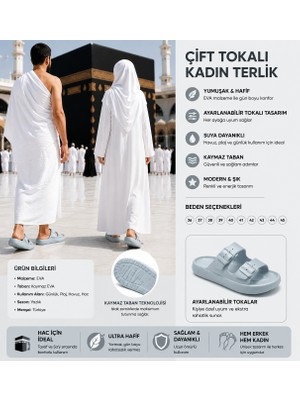 Sport Unisex Çift Tokalı Buz Gri Ortopedik Eva Terlik – Hafif Kaymaz Tabanlı Günlük Ev Banyo Havuz Plaj Deniz Hamam Sauna Bahçe Yazlık Konfor Yumuşak Taban Terliği