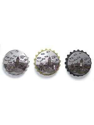 Store Istanbul Temalı Magnet 7x7 cm Dekoratif Buzdolabı Süsü Turistik Hediyelik