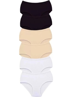 Silky Glows 6 Adet Tutku Kadın Yüksek Bel Bato Kalın Lastik Külot S15