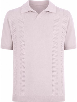 Trender Yarım Patlı Taş Erkek Polo Yaka T-Shirt 18242