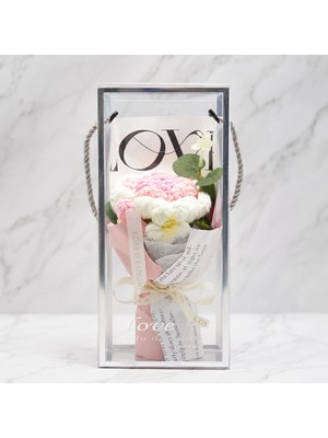 Store Tekli El Örgüsü Gül Buketi – Dekoratif El Yapımı Çiçek 24X9 cm