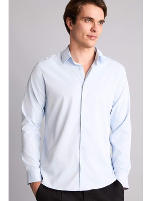 DeFacto Modern Fit Uzun Kollu Ekru Gömlek H8114AX26SM