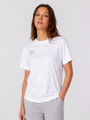 Umbro Season Beyaz Pamuklu Kadın Spor Tişört - VF0510