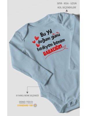 Morivo Kids Babaya Özel Uzun Kollu Bebek Body %100 Pamuk