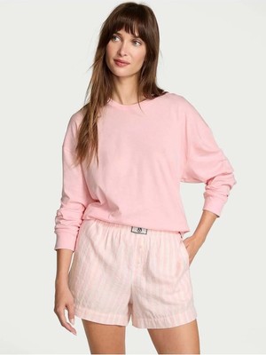 Victoria's Secret Uzun Kollu Tişört Şort Flannel Pijama Takımı