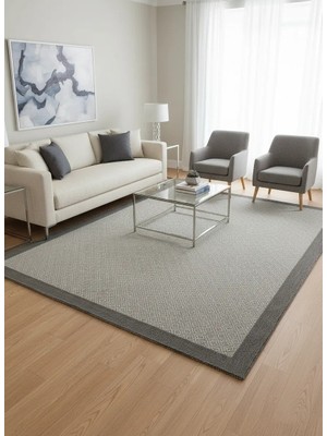 Fenomen Carpet Lotus Koleksiyonu Bordürlü Temizlenebilir Sisal Halı