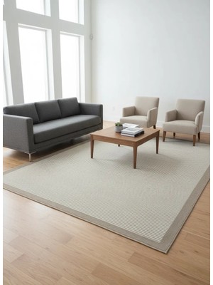 Fenomen Carpet Lotus Koleksiyonu Bordürlü Temizlenebilir Sisal Halı