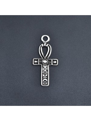 Alooya Ankh Anahtarı - Nil'in Anahtarı Gümüş Kaplama Kolye Ucu