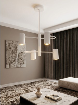 Avizade Aureon 4'lü Siyah Sarkıt Avize – Modern Metal Silindir Başlıklı Dekoratif Salon ve Yemek Masası Avizesi